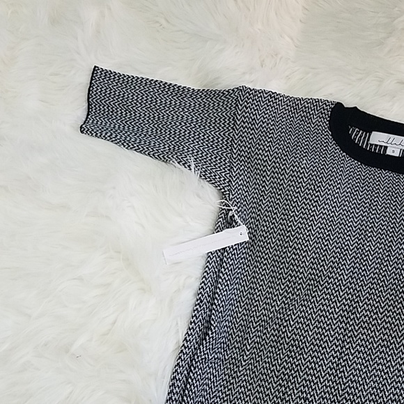 Gray Striped 3/4 Sleeve Sweater Dress - Picture 7 of 8